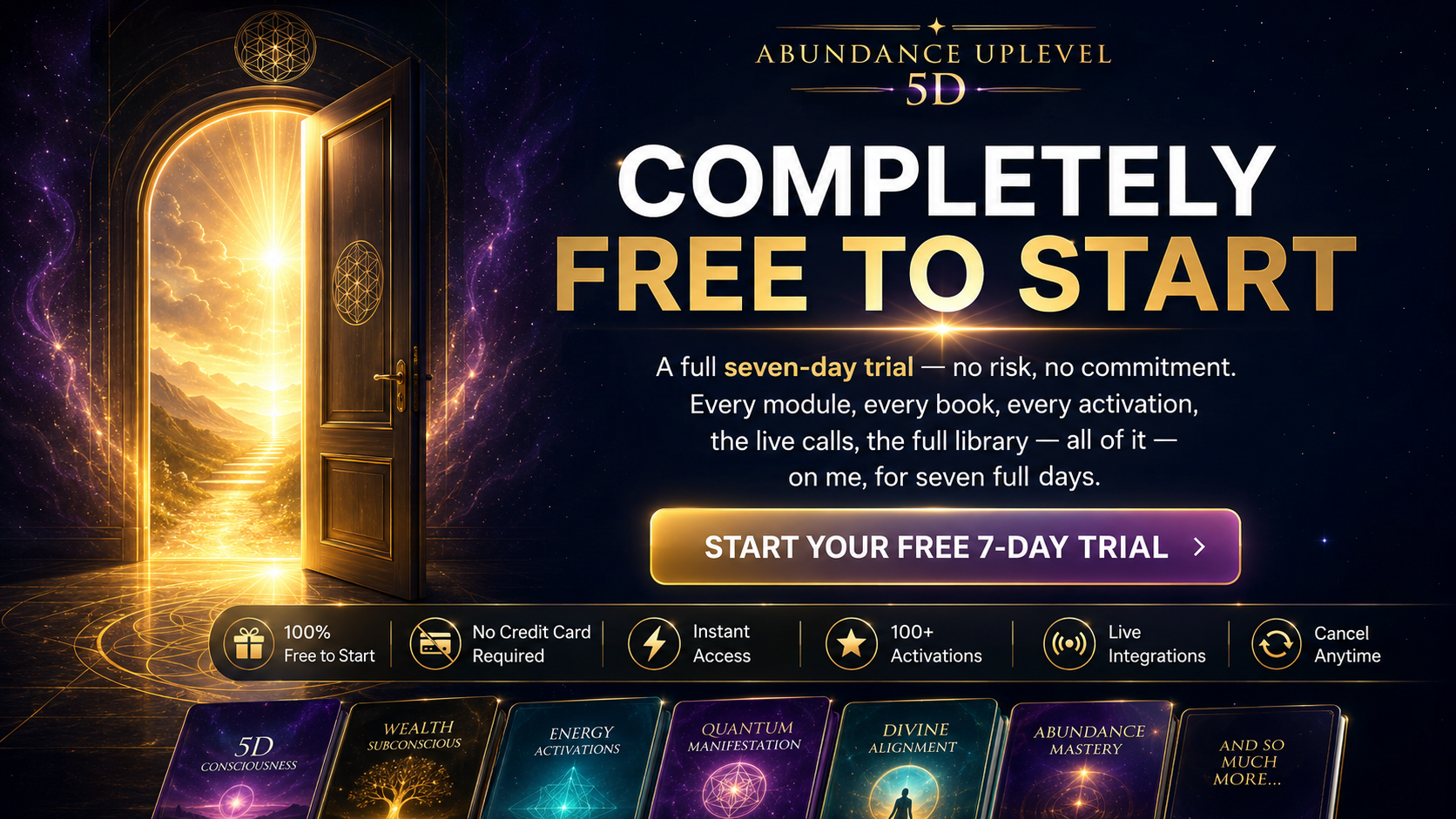 Completely free to start — a full seven-day trial. No risk, no commitment.