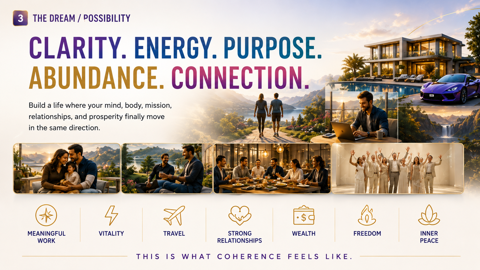 Clarity. Energy. Purpose. Abundance. Connection. This is what coherence feels like.